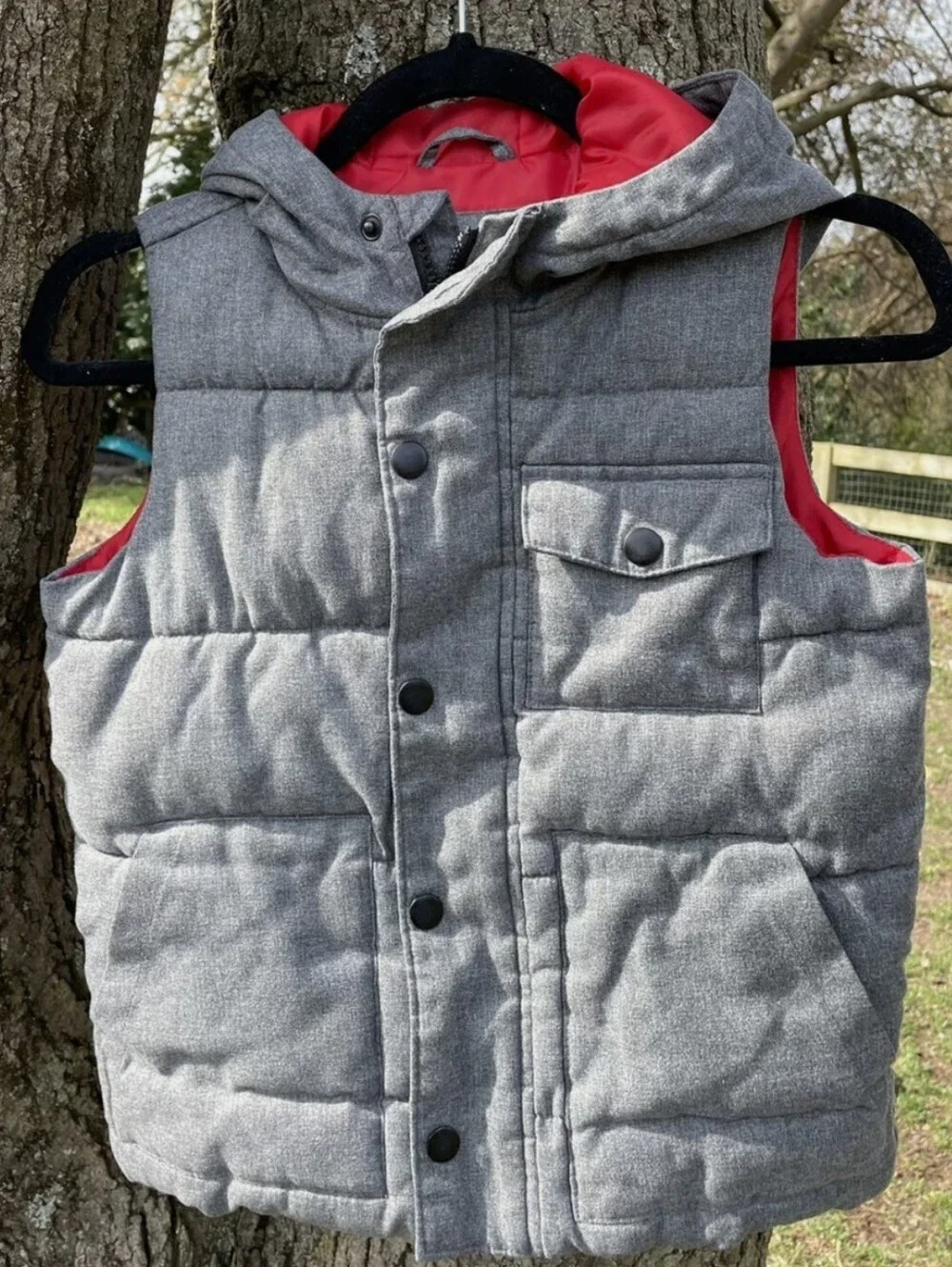 Old Navy Puffer Vest Boys Medium Gray Size M Full Zip Sleeveless